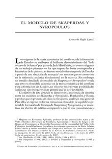 El modelo de Skaperdas y Syropoulos (The Skaperdas and Syropoulos Model)