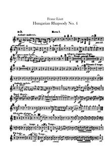 Partition cor 1, 2 (D), 3, 4 (F), Hungarian Rhapsody No.12, C♯ minor