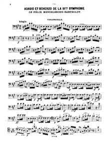 Partition de violoncelle, Symphony No.3 en A minor, Sinfonie Nr.3 in a-Moll "Schottische"