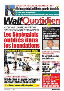 Walf Quotidien n°9132 - Du lundi 5 septembre 2022