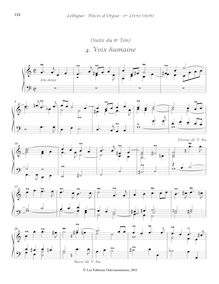 Partition , Voix humaine, Livre d orgue No.1, Premier Livre d Orgue par Nicolas Lebègue