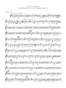 Partition cor 1, 2 (C, F, plus transposed F), Symphony No.1 en C, Op.21