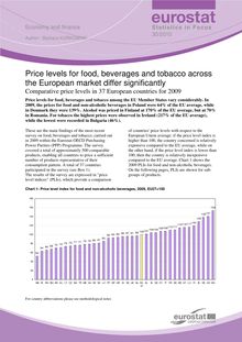 Price levels for food, beverages and tobacco across the European market differ significantly
