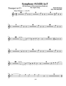 Partition trompette 1 (C), Symphony No.13  Chistmas Symphony , F major par Michel Rondeau