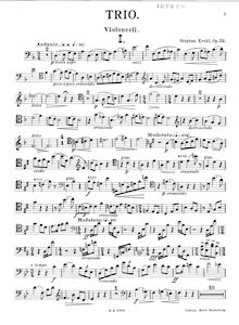 Partition violoncelle, Piano Trio, Op.32, D major, Krehl, Stephan