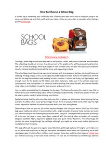 How to Choose a School Bag