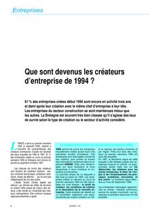 Que sont devenus les créateurs d entreprise de 1994 ? (Octant n° 79)