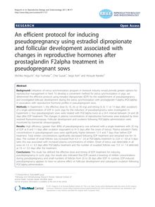 An efficient protocol for inducing pseudopregnancy using estradiol dipropionate and follicular development associated with changes in reproductive hormones after prostaglandin F2alpha treatment in pseudopregnant sows