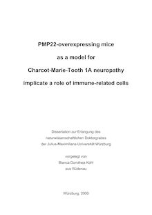 PMP22-overexpressing mice as a model for Charcot-Marie-Tooth 1A neuropathy implicate a role of immune-related cells [Elektronische Ressource] / vorgelegt von Bianca Dorothea Kohl