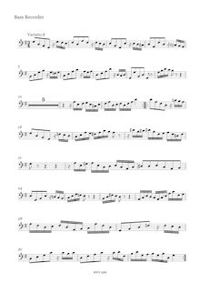 Partition Var.8 - basse enregistrement , Goldberg-Variationen, Goldberg Variations ; Aria mit 30 Veränderungen ; Clavier-Übung IV