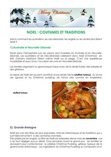 NOEL : COUTUMES ET TRADITIONS