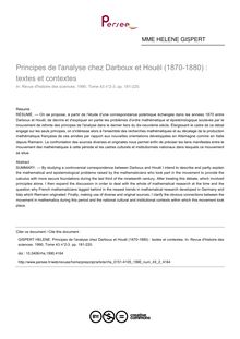 Principes de l analyse chez Darboux et Houël (1870-1880) : textes et contextes - article ; n°2 ; vol.43, pg 181-220