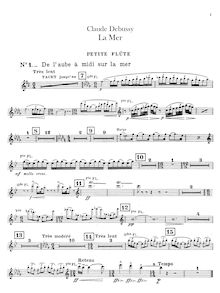 Partition Piccolo, flûte 1/2, La Mer, trois esquisses symphoniques