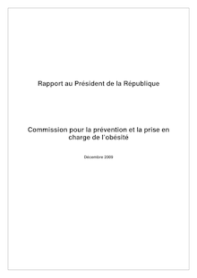 Commission pour la prévention et la prise en charge de l obésité - Rapport au Président de la République