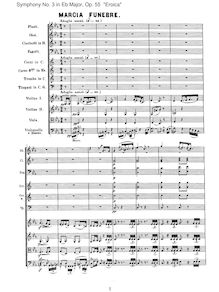 Partition , Marcia funebre. Adagio assai, Symphony No.3, Op.55, Eroica par Ludwig van Beethoven