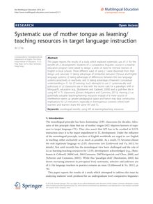 Systematic use of mother tongue as learning/teaching resources in target language instruction
