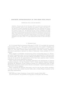 DISCRETE APPROXIMATION OF THE FREE FOCK SPACE