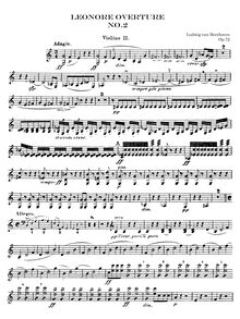Partition violons II, Leonora Overture No. 2, C major, Beethoven, Ludwig van