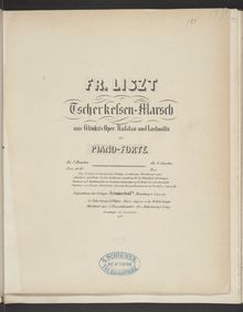 Partition Tscherkessenmarsch aus Glinkas Oper Rußlan und Ludmilla (S.406), Collection of Liszt editions, Volume 12