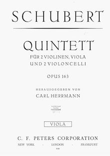 Partition viole de gambe, corde quintette, C Major, Schubert, Franz par Franz Schubert
