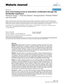 Cost of increasing access to artemisinin combination therapy: the Cambodian experience