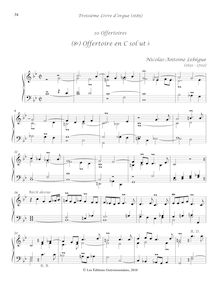 Partition (8e) Offertoire en C sol ut ♭, Troisième Livre d Orgue
