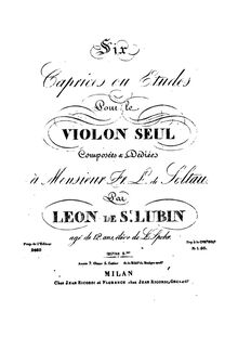 Partition complète, 6 Caprices, Op.8, Saint-Lubin, Léon de
