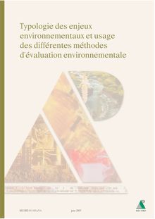 Typologie des enjeux environnementaux et usage des différentes ...