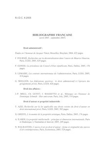 Bibliographie française (avril-septembre 2005) - note biblio ; n°4 ; vol.57, pg 1063-1073