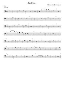 Partition viole de basse, Frottola, Demophon, Alessandro