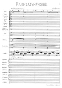 Partition complète, Kammersymphonie, Schreker, Franz