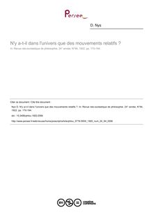 N y a-t-il dans l univers que des mouvements relatifs ? - article ; n°94 ; vol.24, pg 170-194