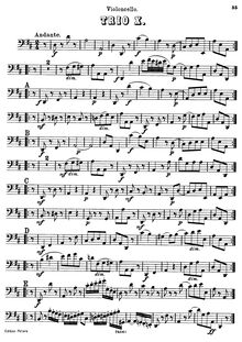 Partition de violoncelle, 3 Piano Trios, Various:F majorD majorB♭ major par Joseph Haydn