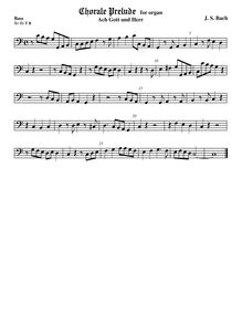 Partition viole de basse, Ach Gott und Herr, C major, Walther, Johann Gottfried