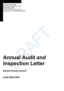 Annual Audit and Inspection Letter
