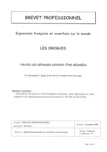 Expression française et ouverture sur le monde 2003 BP - Boucher
