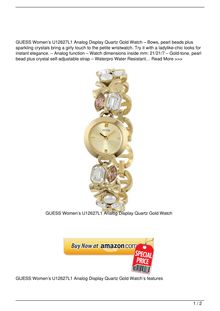 GUESS Women8217s U12627L1 Analog Display Quartz Gold Watch Watch Reviews