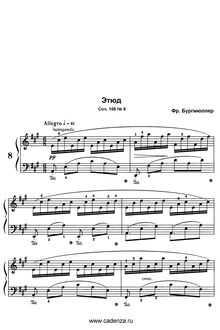 Partition No.8, 12 Etudes, Op.105, Burgmüller, Friedrich