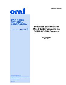 Neutronics Benchmarks of Mixed-Oxide Fuels