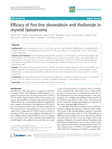 Efficacy of first-line doxorubicin and ifosfamide in myxoid liposarcoma