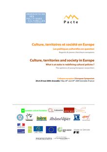 Culture, territoires et société en Europe Culture, territories and ...