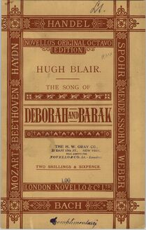 Partition couverture couleur, pour Song of Deborah et Barak, Blair, Hugh