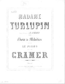 Partition complète, Choix de mélodies sur  Madame Turlupin , Cramer, Henri (fl. 1890)