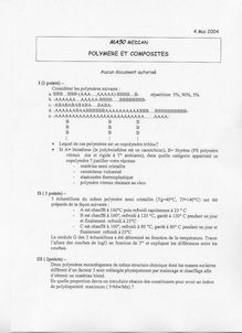 Matériaux polymères et composites 2004 Génie Mécanique et Conception Université de Technologie de Belfort Montbéliard