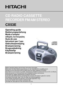 Notice Graveur de CD Radio Cassette Hitachi  CX-53E