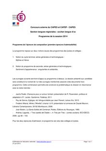 Programme du CAPES externe de langue occitane 2014