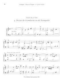 Partition , Dessus de Cromhorne ou de Trompette, Livre d orgue No.1 par Nicolas Lebègue