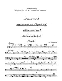 Partition timbales, 6 Symphonies after Ovid s Metamorphoses, Symphonies exprimant des métamorphoses d Ovide par Carl Ditters von Dittersdorf