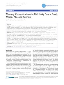 Mercury Concentrations in Fish Jerky Snack Food: Marlin, Ahi, and Salmon
