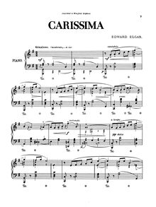 Partition complète, Carissima, Elgar, Edward